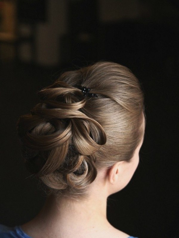 beautiful updo bun with twists evening hairstyles for prom