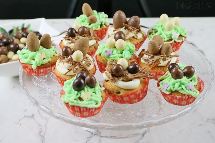 decorated Easter nest cupcakes festive dessert