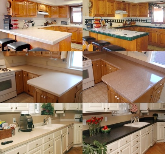 how to refinish kitchen countertops before after photos