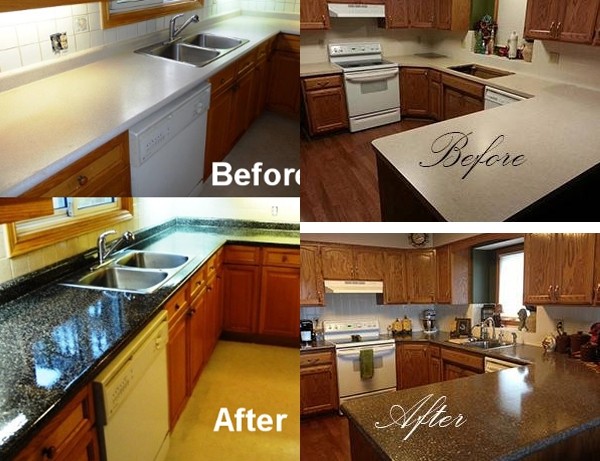 kitchen countertops renovation ideas before and after refinishing