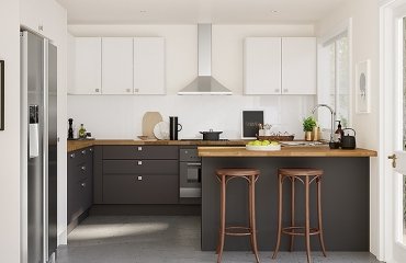 kitchen-design-ideas-black-and-white-cabinets-wooden-countertops