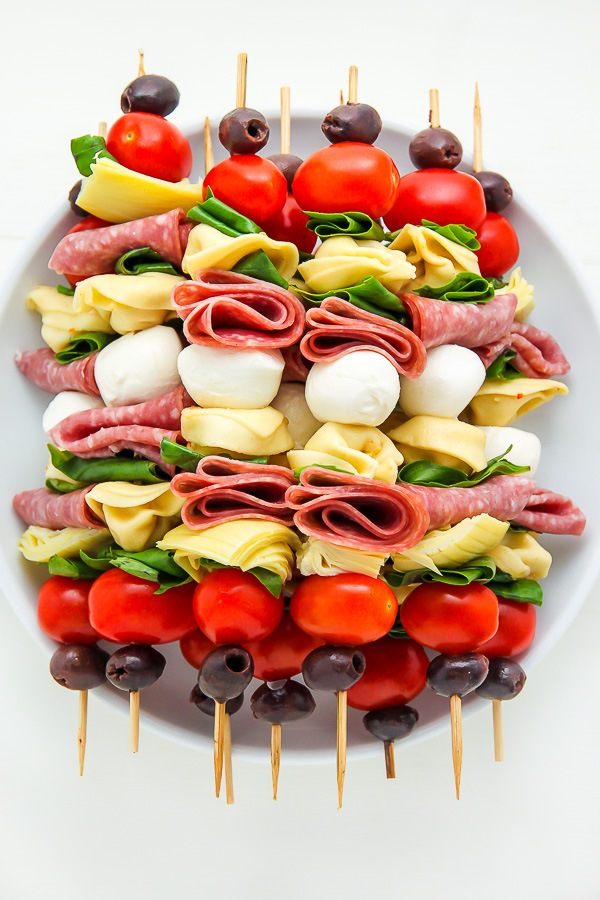 picnic food ideas Antipasto skewers