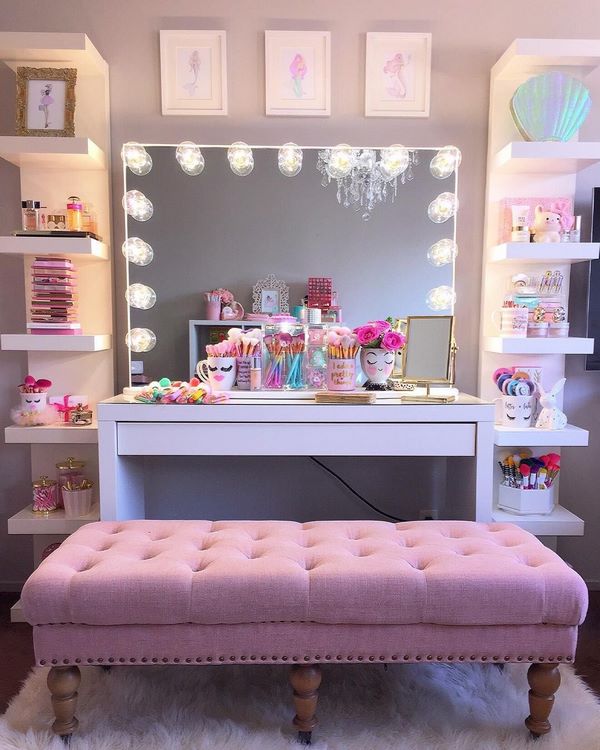 teen girl bedroom ideas vanity table with mirror