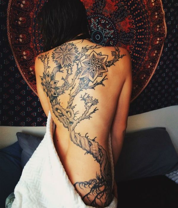 unique back tattoo design ideas for women
