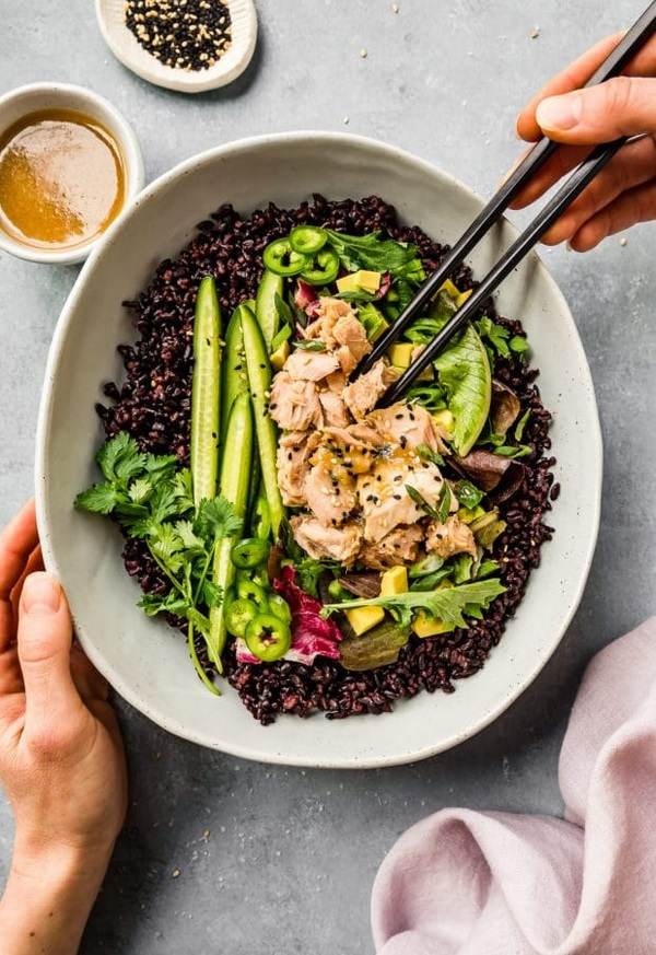 Asian Style Tuna Salad with Honey and Miso Dressing