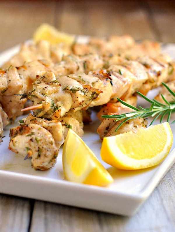 grilled skewers recipes Rosemary and Garlic Chicken Kabobs 