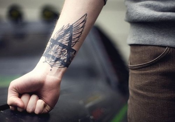 wing tattoo forearm ideas and designs for men