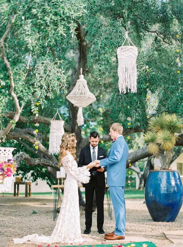 boho chic wedding outdoor ceremony creative decor ideas