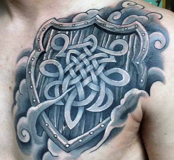 celtic knots tattoo designs armor on chest for men