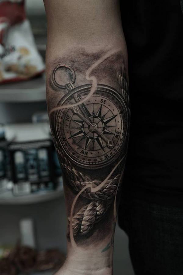 compass tattoo forearm tattoo ideas for men