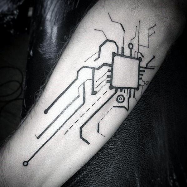 cyberpunk style tattoos for men