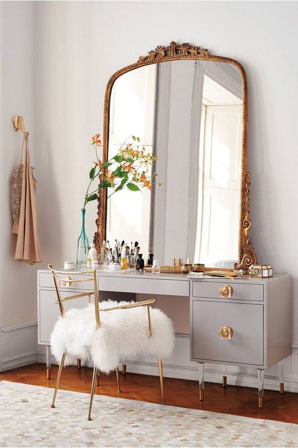 elegant makeup vanity with large mirror bedroom furniture ideas