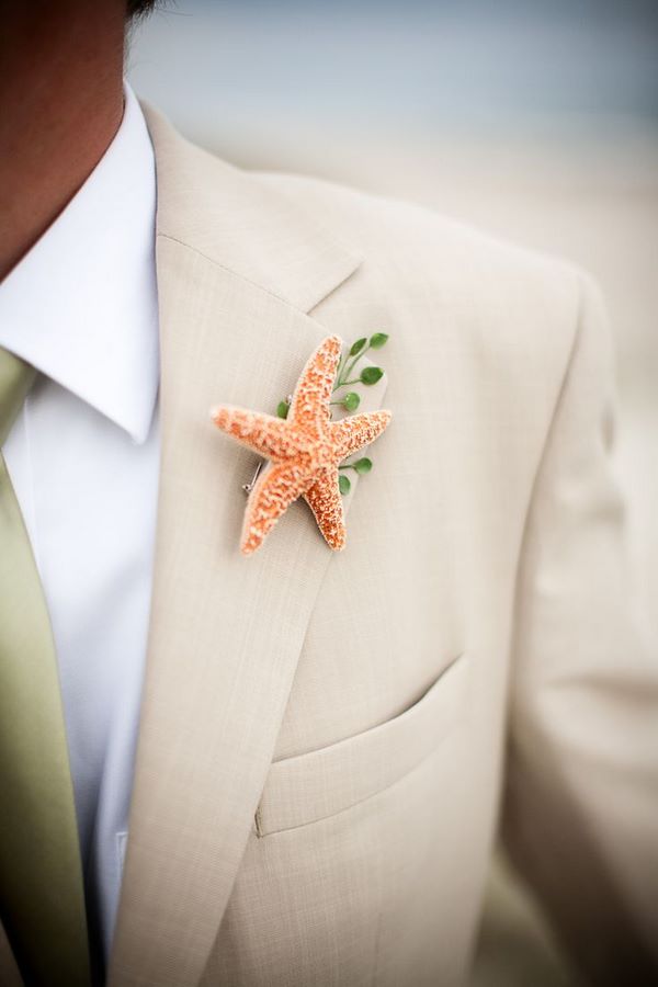groom styling ideas diy starfish boutonniere