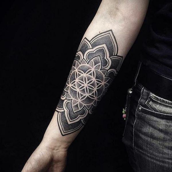 spectacular geometric tattoo flower of life ideas for men
