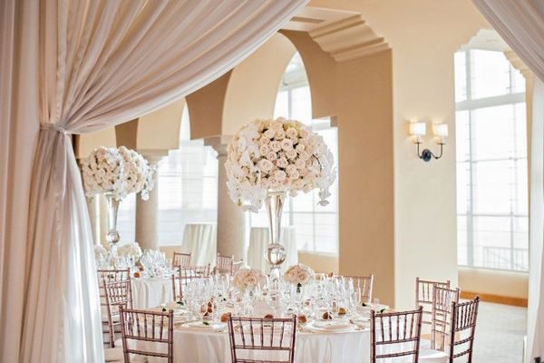 elegant and sophisticated classic wedding decor in neutral colors