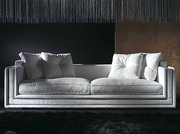elegant white sofa modern straight lines