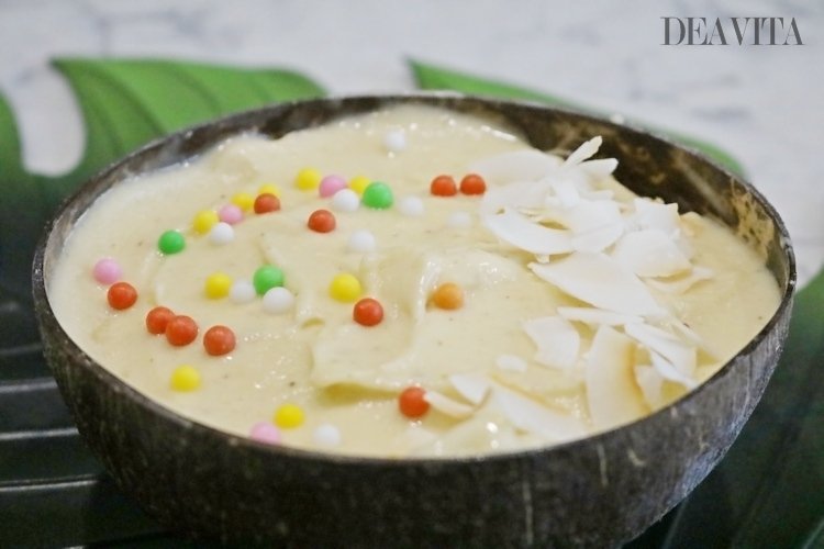 exotic nice cream recipe with pineapple and coconut