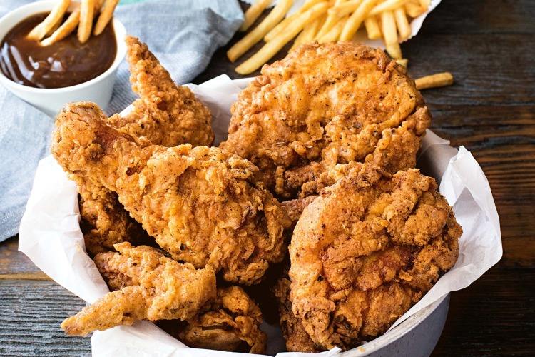 fried chicken and fries are not healthy as fast food can cause colon cancer