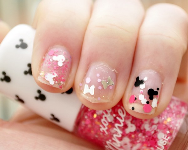 minnie mouse nail polish design ideas for little girls