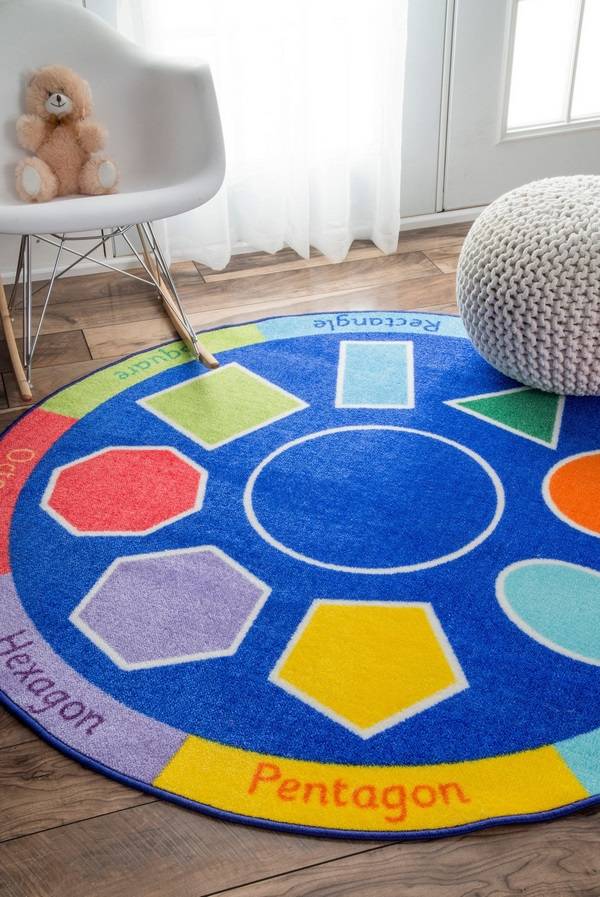 modern geometric shapes kids area rug creative decor ideas