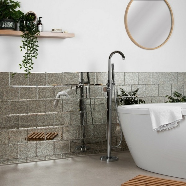 Bathroom mirror tiles home decor ideas modern apartment