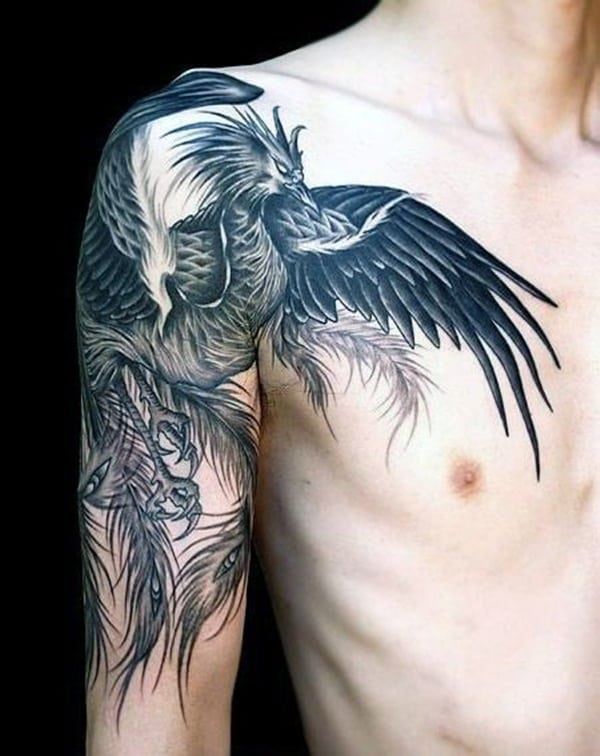 Phoenix shoulder tattoo designs cool ideas for men and women