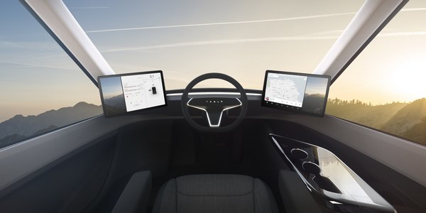 Semi interior design driver seat touchscreen displays