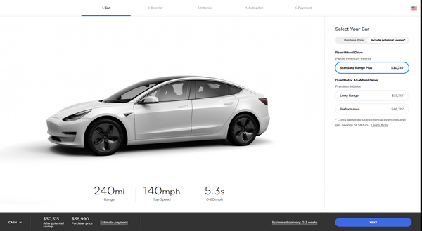 Tesla models 3 pricing basic modification