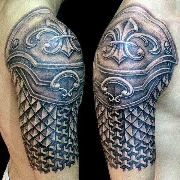 armor tattoo ideas with fleur de lis