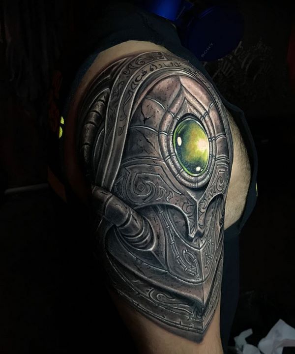 awesome tattoo ideas for men armor on shoulder