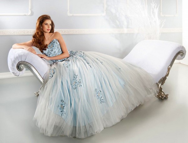 bridal dresses in blue shades stunning design ideas