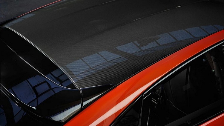 porsche cayenne coupe carbon fiber roof and black rear spoiler