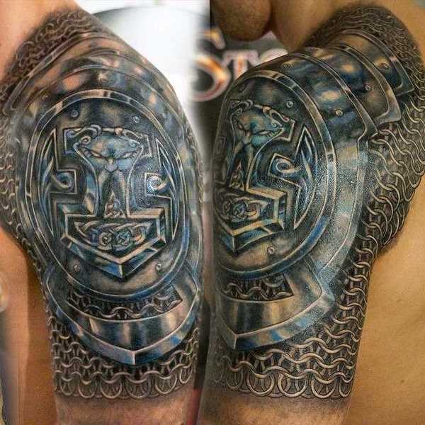 celtic tattoo design ideas armor on shoulder