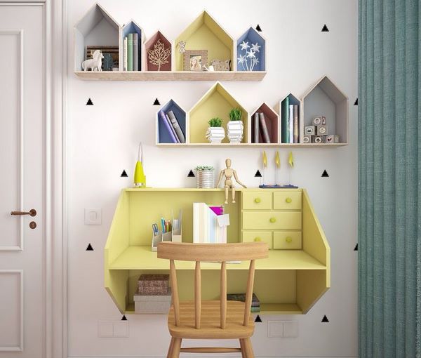 cute wall mounted shelves DIY house shelf ideas