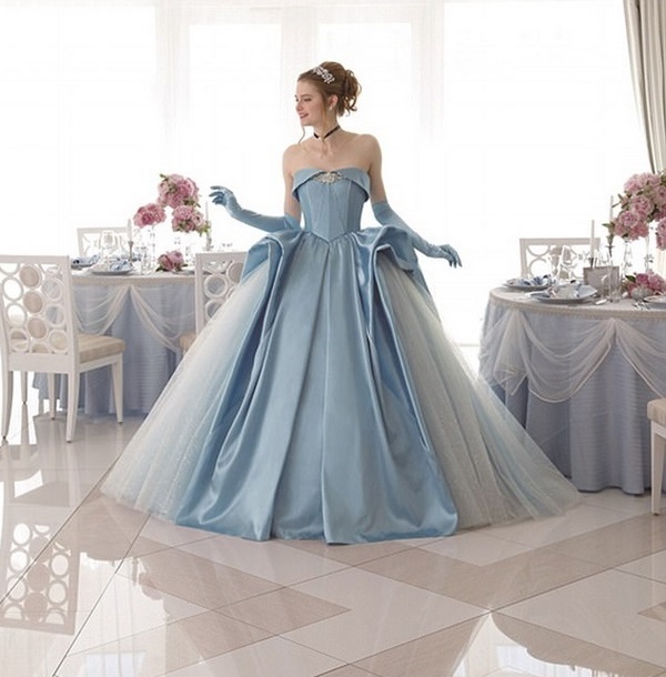 movie inspired Cinderella blue wedding dress