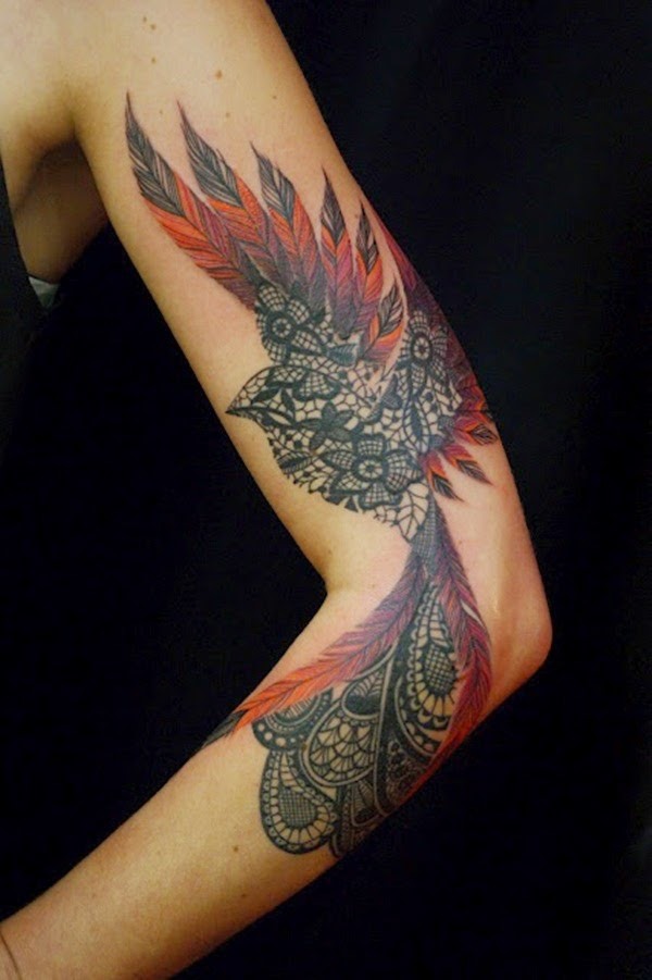 original phoenix arm tattoo ideas for women