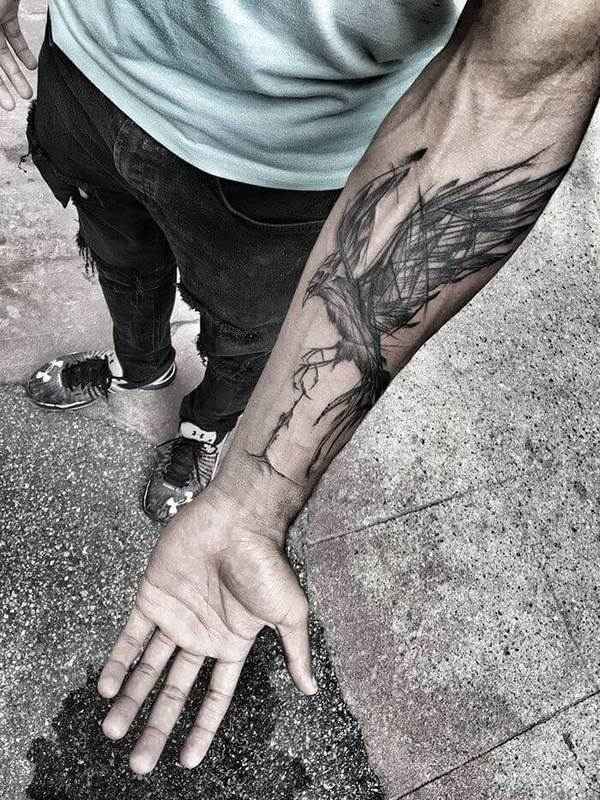 phoenix forearm tattoo ideas for men