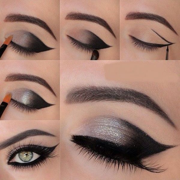 step by step instructions DIY cat eye makeup