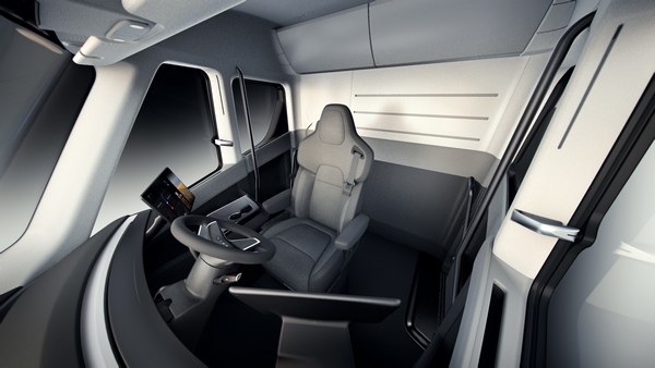 tesla electric truck minimalist interior design