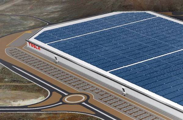 tesla gigafactory solar roof