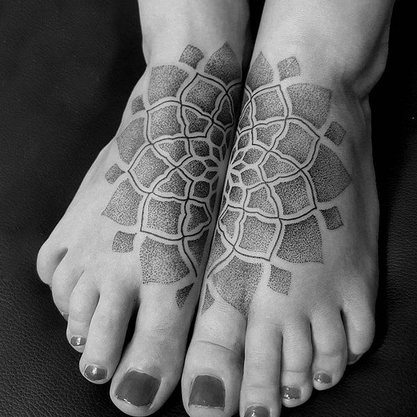 dotwork style symmetrical tattoo design