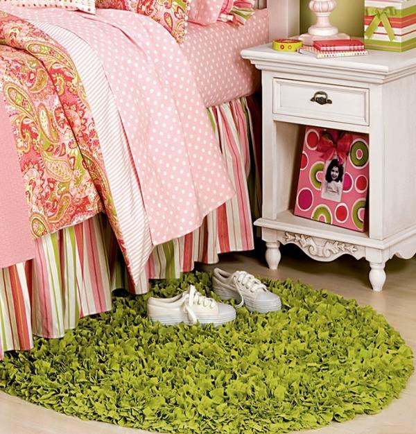 girl bedroom decoration round fluffy area rug
