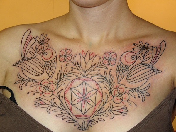 original tattoo design for women chest 