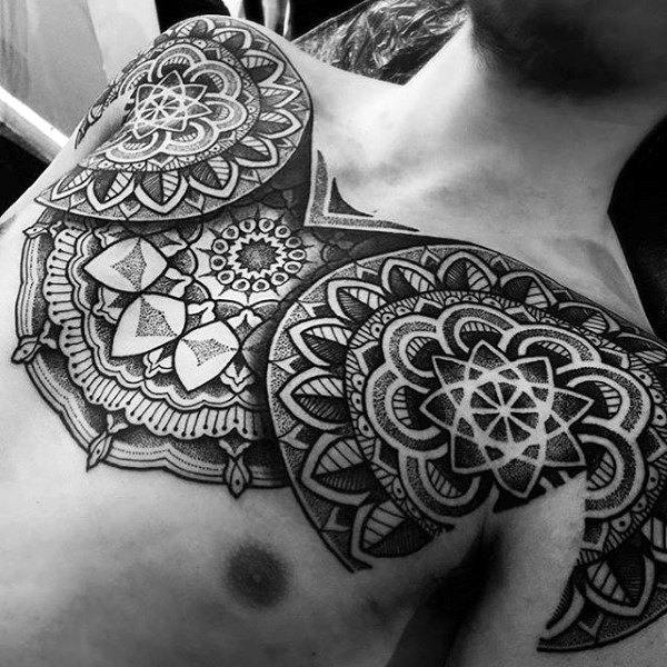 pattern tattoos for men symmetrical design ideas