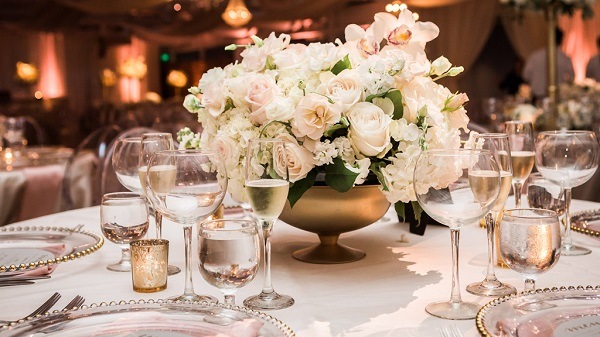 rose gold wedding decoration ideas table decor floral centerpiece