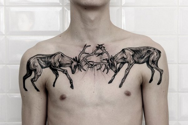 symmetrical chest tattoo ideas for men and women