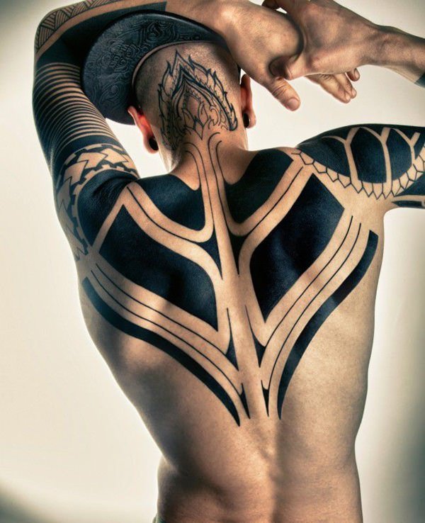 symmetrical tribal tattoos ideas on back