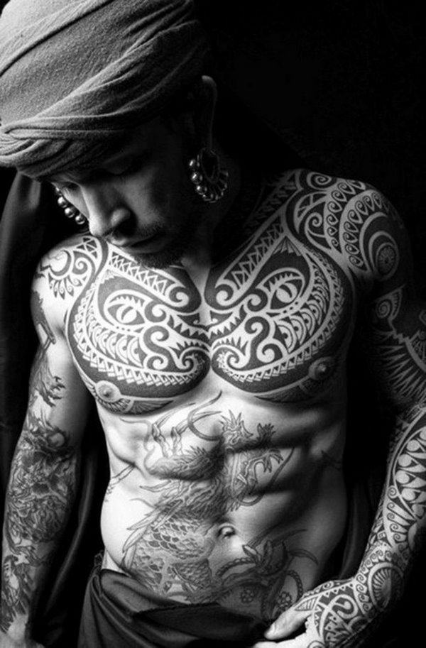 tribal tattoo ideas for men chest arm designs
