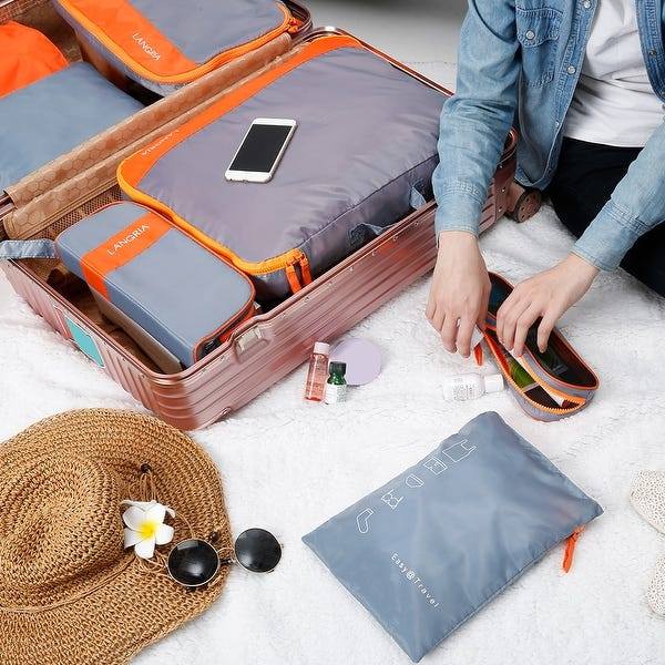 Organizers for travel luggage waterproof packing cubes set