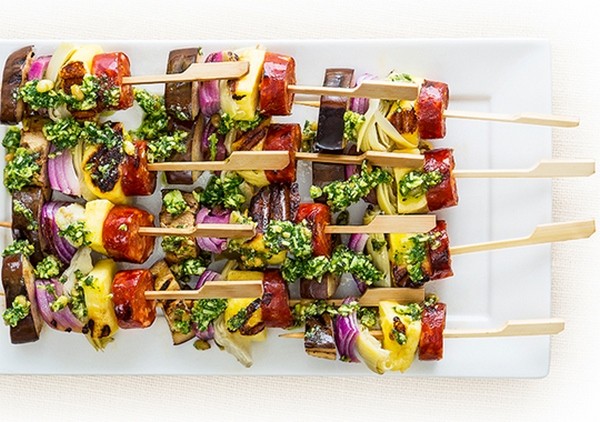 Roasted chorizo skewers recipe appetizers and party food ideas